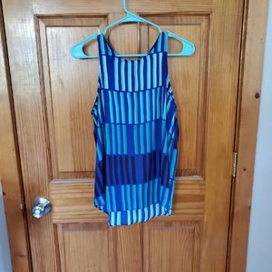 Flowy blue zip up dress shirt